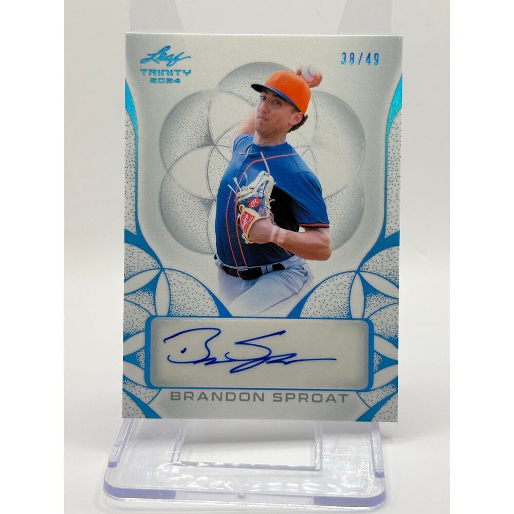 2024 Leaf Trinity Brandon Sproat Platinum Auto 38/49 SP Milwaukee Brewers